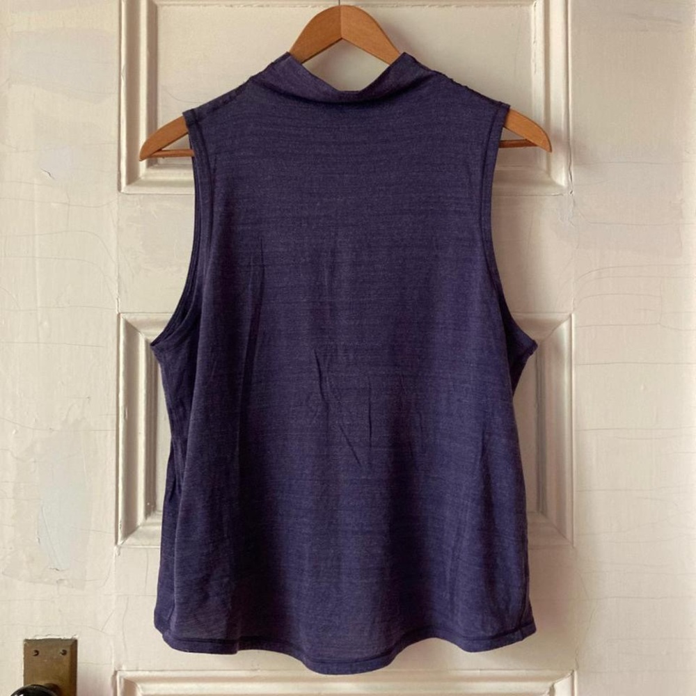 Lululemon mock neck cutout tank top eggplant purple marl